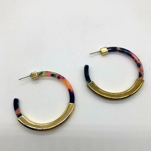 Baublebar Half Hoop Earrings combo Lucite/GoldTone - Picture 3 of 3